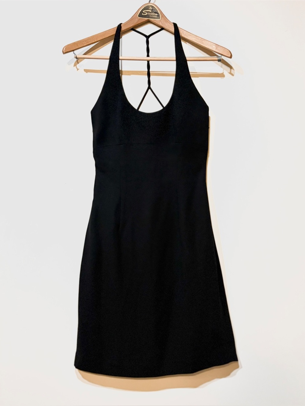 Vintage- Cache Black Halter Mini Dress with Twisted Strappy Back